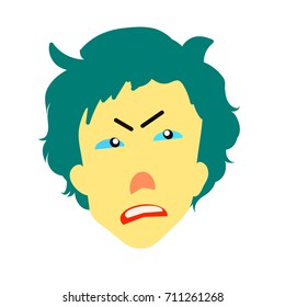 Dissatisfied man with a yellow face