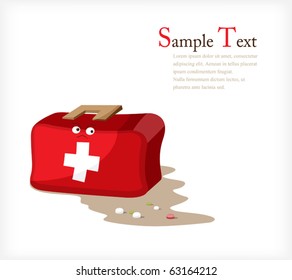 Dissatisfied With Red Medical Bag With A Cross. Illustration