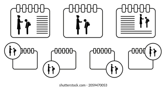 Dissatisfied teacher vector icon in calender set illustration for ui and ux, website or mobile application