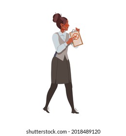 Dissatisfied Woman Employee Arguing with His Employer Defending Her Rights Vector Illustration