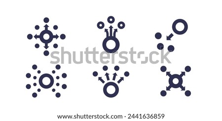 dissemination or dispersion icons, vector