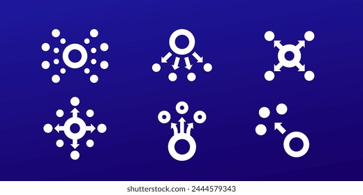 dissemination or dispersion vector icons