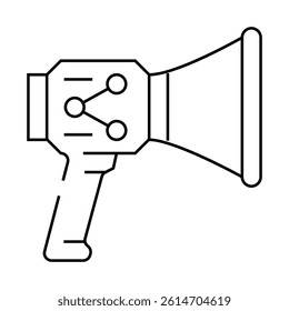 dissemination of information in media line icon vector. dissemination of information in media sign. isolated contour symbol black illustration