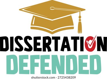 Diseño de camiseta de graduación defendida