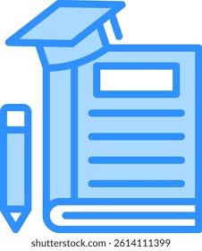 Dissertation Icon Blue Color Vector Illustration