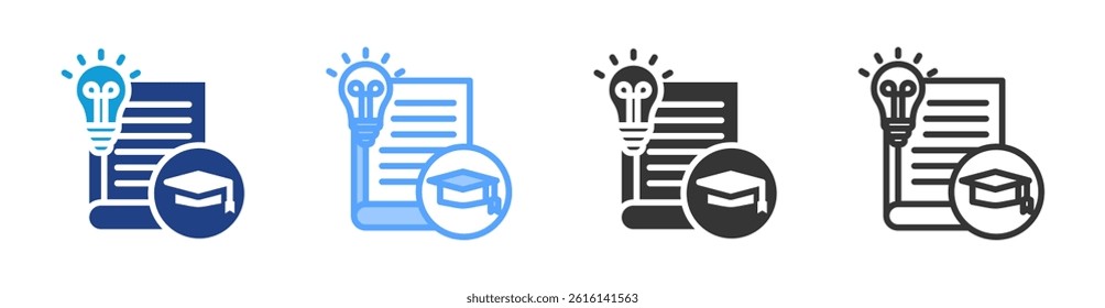 Dissertation icon set multiple style collection