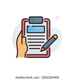 Dissertation vector filled outline icon style illustration. EPS 10 file