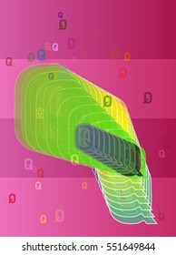 dissimilar card above app, Q Alphabet vector background among class celebration