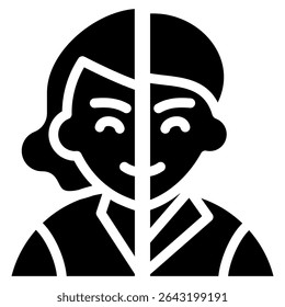 Elemento de icono de identidad disociativo para diseño