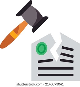 dissolution of marriage Concept, bonds of matrimony  vector color icon design, Lawyer and Legal System symbol, Different Fields of Law Sign, Advocate and attorney stock illustration
