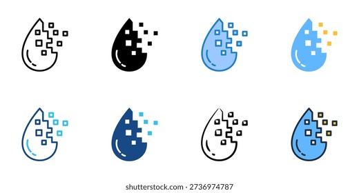 Dissolve icons set multiple style collection. Editable stroke 
