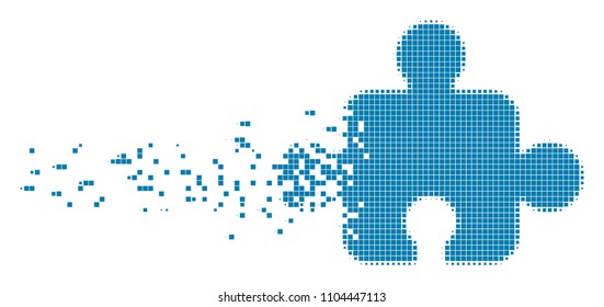 Dissolved component dotted vector icon with disintegration effect. Rectangle items are composed into dissolving component shape.