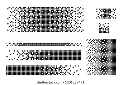 Dissolved filled square dotted vector icon with disintegration effect. Vector rectangle elements are grouped. Isolated on white background.