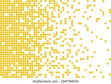 Dissolved filled square dotted vector icon with disintegration effect. Vector rectangle elements are grouped. Isolated on white background. 