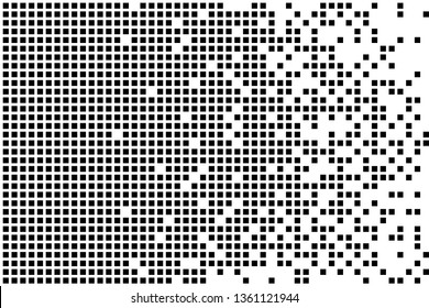 Dissolved filled square dotted vector icon with disintegration effect. Vector rectangle elements are grouped. Isolated on white background.