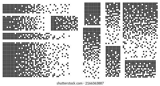 Dissolved filled square dotted vector icon with disintegration effect. Vector rectangle elements are grouped. Isolated on white background.
