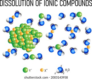 dissolving of ionic compounds: ionic dissolution