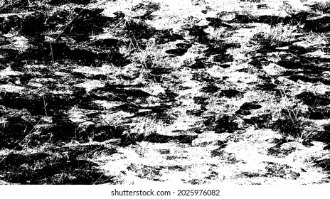 Disstressed black and white texture vector. Grunge overlay background. Black on white background. EPS10.
