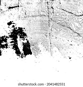 Disstressed black and white texture vector. Grunge overlay background. Black on white background. EPS10.