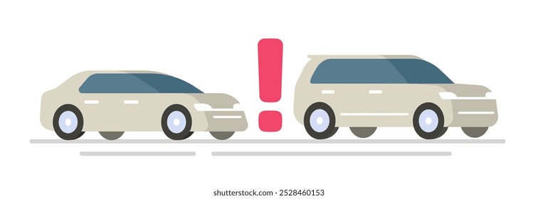 Distância entre carro auto vetor ilustração gráfica, manter veículo intervalo de automóvel intervalo de segurança alerta advertência 3d design moderno imagem clip art