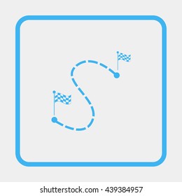Distance to between two points icon.