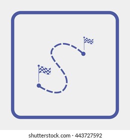 Distance to between two points icon.