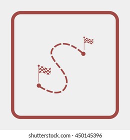 Distance to between two points icon.