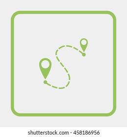 Distance to between two points icon.