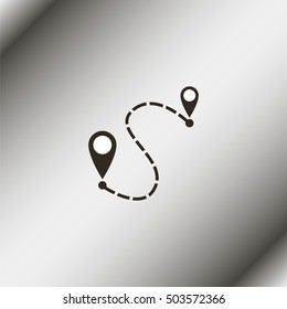 Distance to between two points icon.