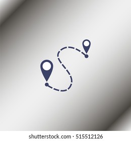 Distance to between two points icon.