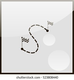 Distance to between two points icon.