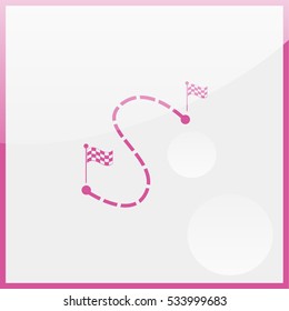 Distance to between two points icon.