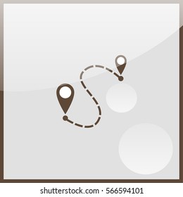 Distance to between two points icon.