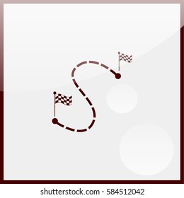 Distance to between two points icon.