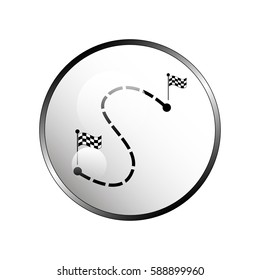Distance to between two points icon.