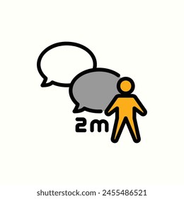 distance chat icon, isolated icon in light background, perfect for website, blog, logo, graphic design, social media, UI, mobile app