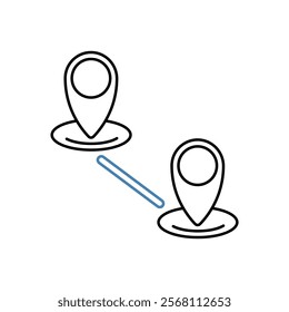 distance concept line icon. Simple element illustration. 
distance concept outline symbol design.