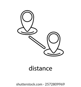 distance concept line icon. Simple element illustration. 
distance concept outline symbol design.