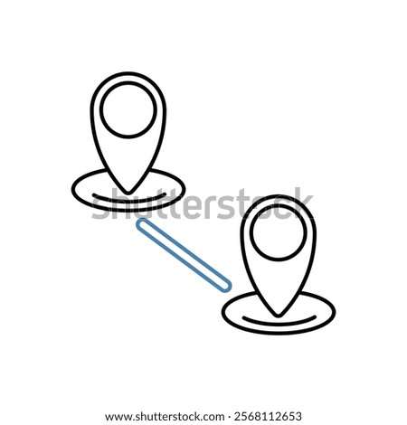 distance concept line icon. Simple element illustration. 
distance concept outline symbol design.