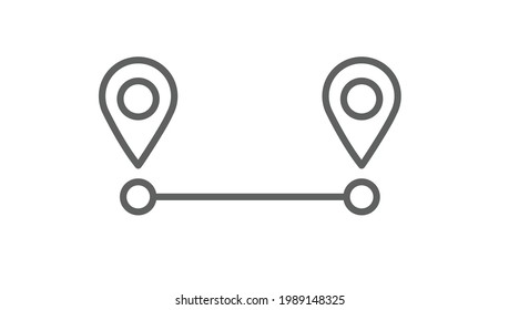 Entfernungs- oder Zielsymbol. Flaches einfaches Ziel- oder Wegzeichen, Illustration