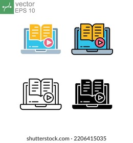 Distance education by online classroom and e-learning study platform. Distance training or online education service. online learning line icon. vector illustration. design on white background. EPS10