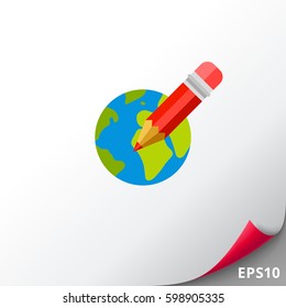 Distance Education Concept Icon with Globe