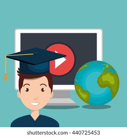 distance education design, vector illustration eps10 graphic 