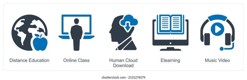 Distance Education And E learning Icon Concept