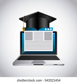 distance education elearning icon vector illustration design