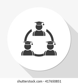 Distance education flat vector icon.