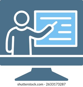 Distance education Glyph Two Colour Icon