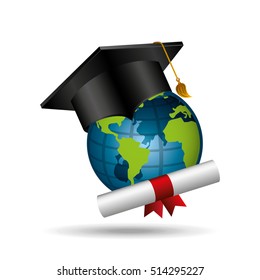 distance education graduation icons vetor illustration eps 10