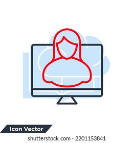 ilustración vectorial del icono de educación a distancia. plantilla de símbolo de seminario web para colección de diseño gráfico y web