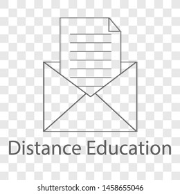 Distance education icon on transparency background. Flat style vector illustration.